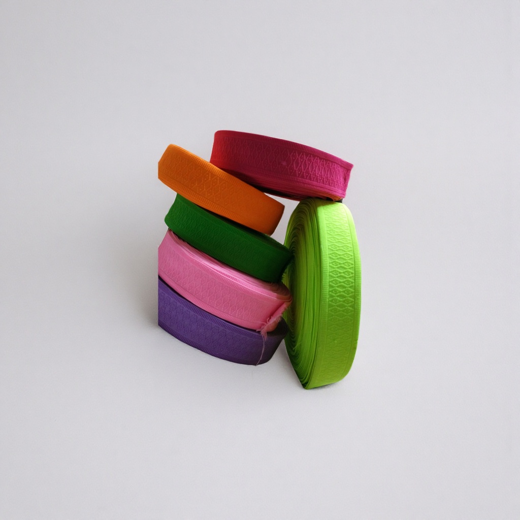 DIY hand-woven decorative materials with multi-color mixed and matched stacked colored webbed rolls Specification image