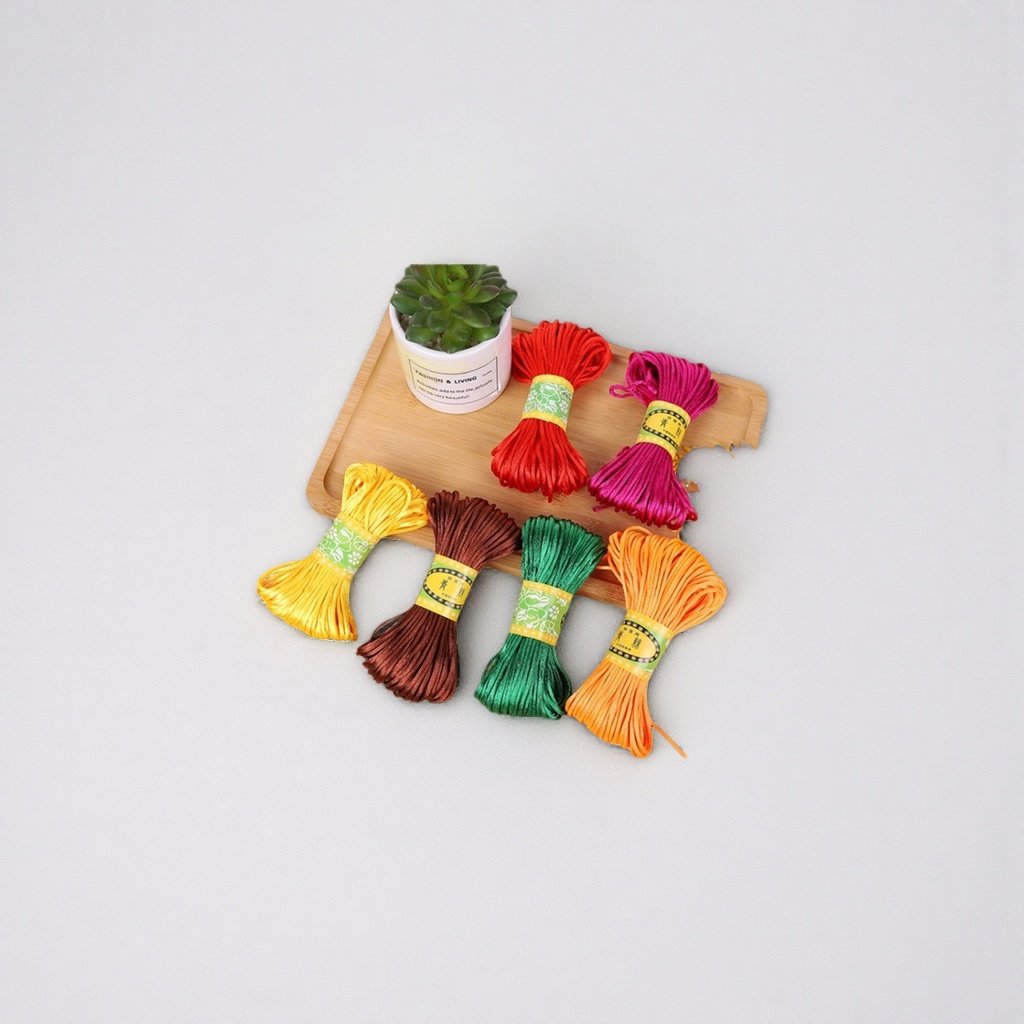 Colorful rope balls are hand-woven for DIY decorative knots. Materials are mixed in multiple colors Specification image