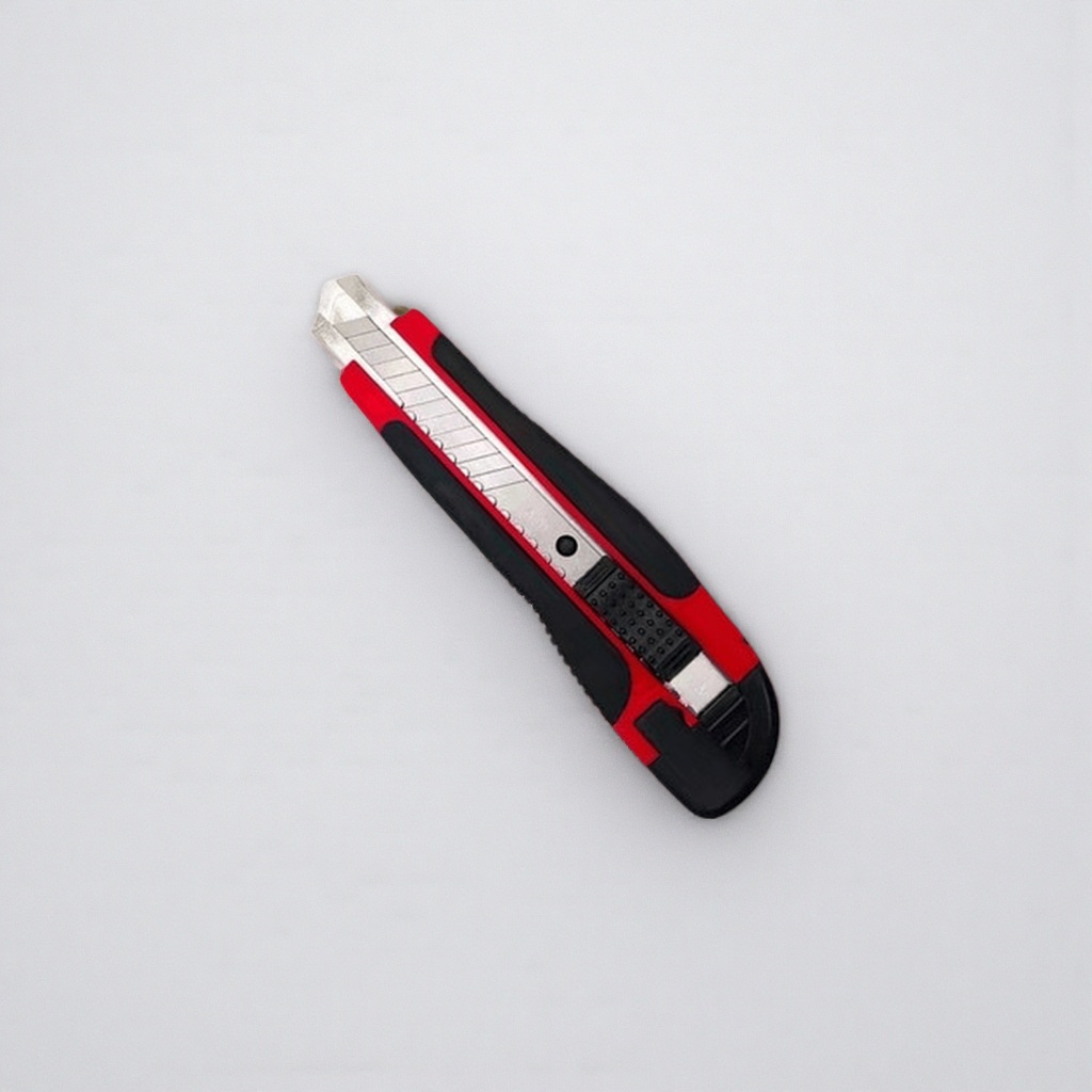 Red and black striped utility knife, multi-functional paper cutter, portable and safe pen sharpener details Picture