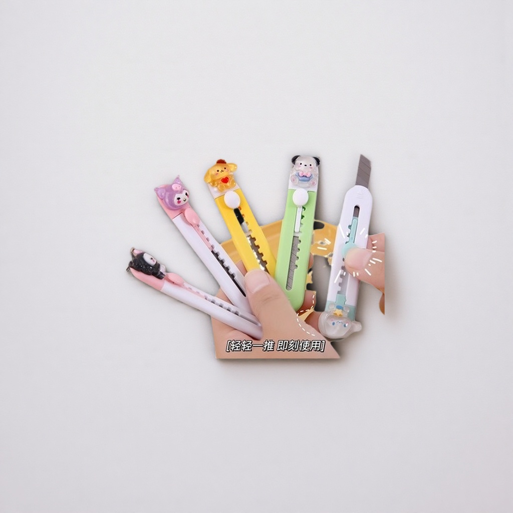 彩色卡通美工刀细节图