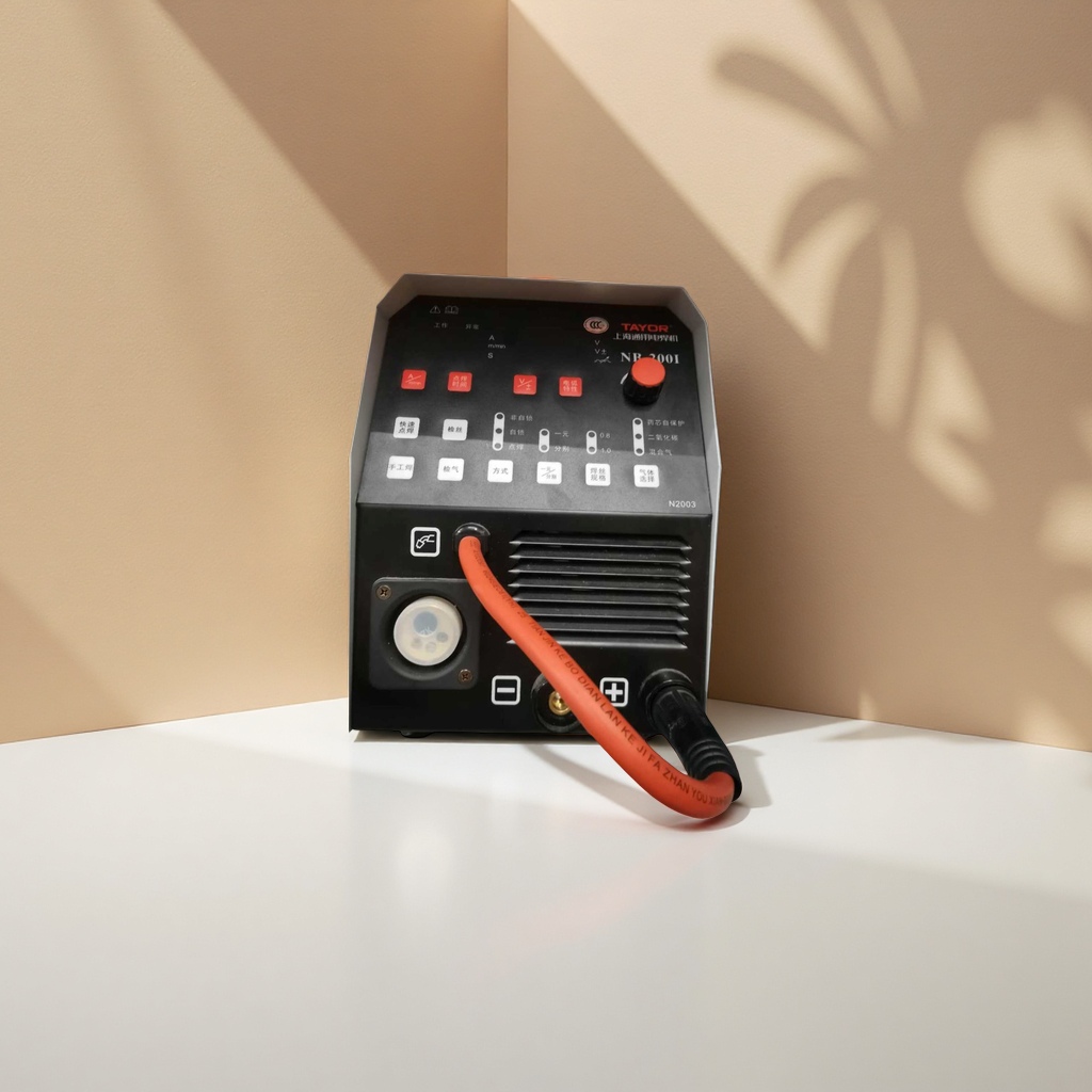 Black electric welding machine with orange cable multi-control button knob Specification image
