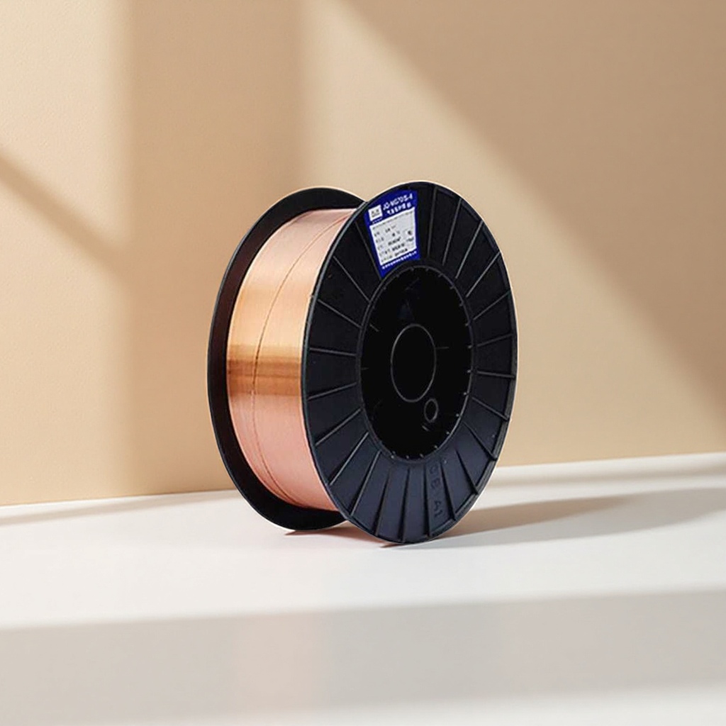 Black spool with copper-colored welding wire, special winding reel for welding, metal welding consumables details Picture