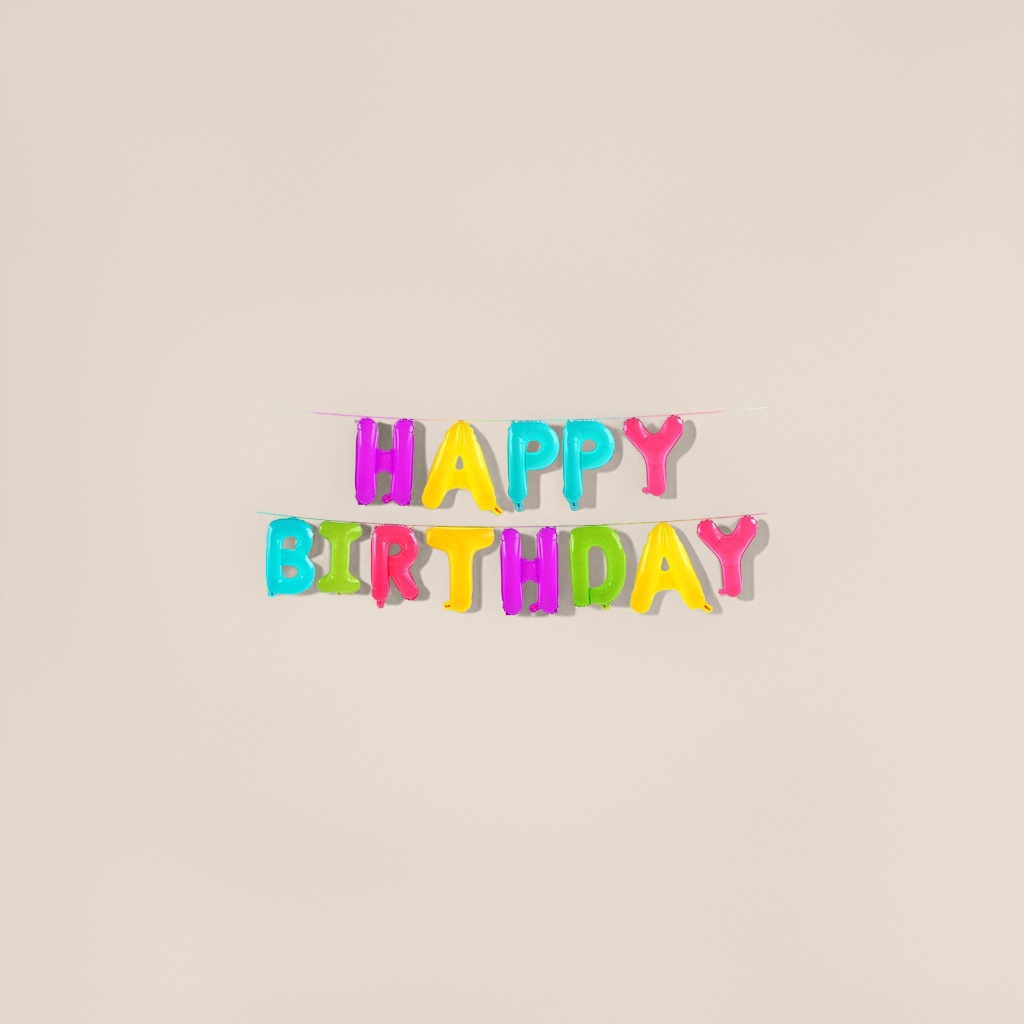 彩色气球字母串 HAPPY BIRTHDAY生日派对装饰气球