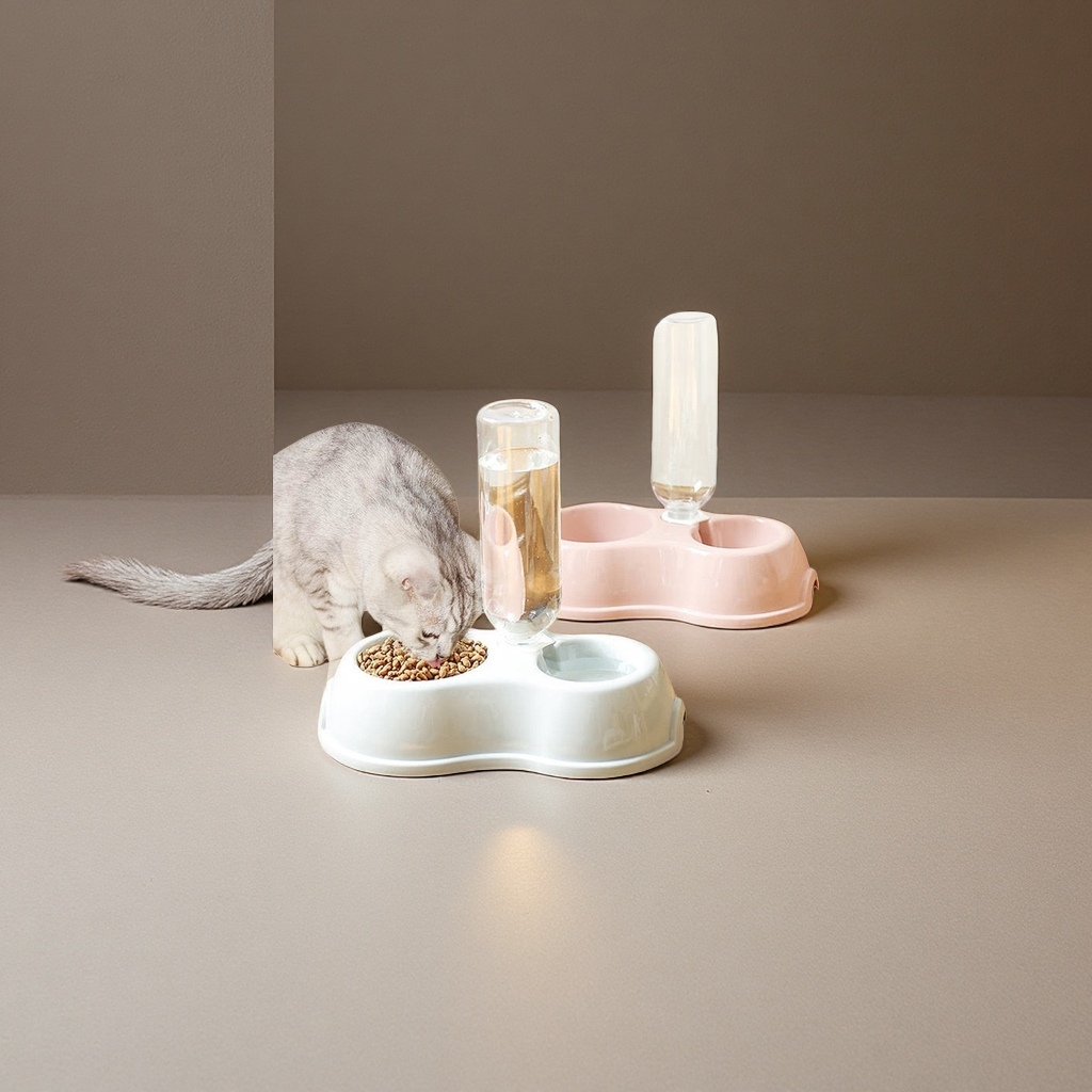 灰白虎斑猫专用自动续水碗 宠物智能饮水机静音节水