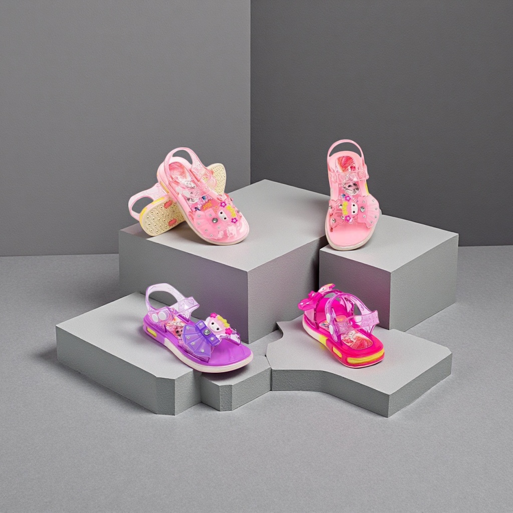 粉红色玫红色紫色凉鞋女夏季透气防滑平底 sandals