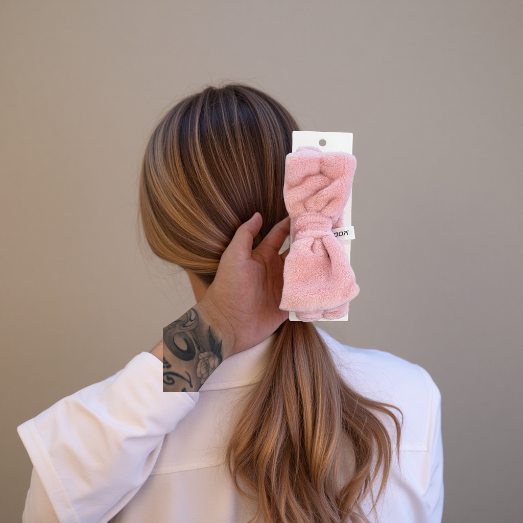 القماش الوردي ذو الشعر مع فتاة راشدة ذات شعر جميل وحلو، وشعر مريح Specification image