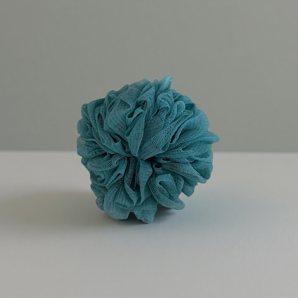 The light green natural plant fiber bath ball is a skin-friendly exfoliating and scrubbing tool Specification image