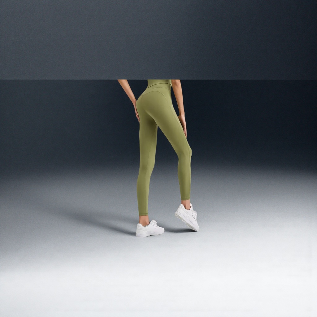 抹茶绿高弹力紧身裤女模特同款显瘦修身运动休闲 leggings