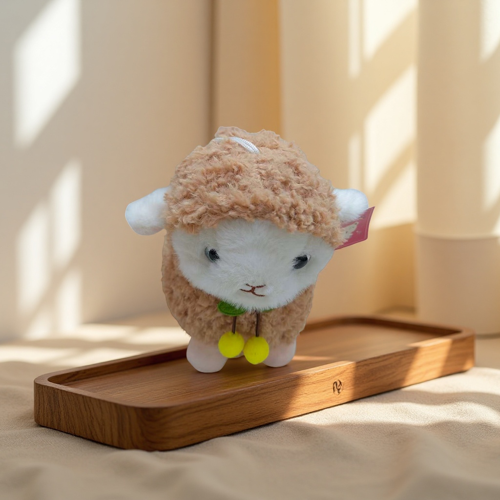Brown curly lamb plush toy, cute and adorable pet pillow decoration toy details Picture
