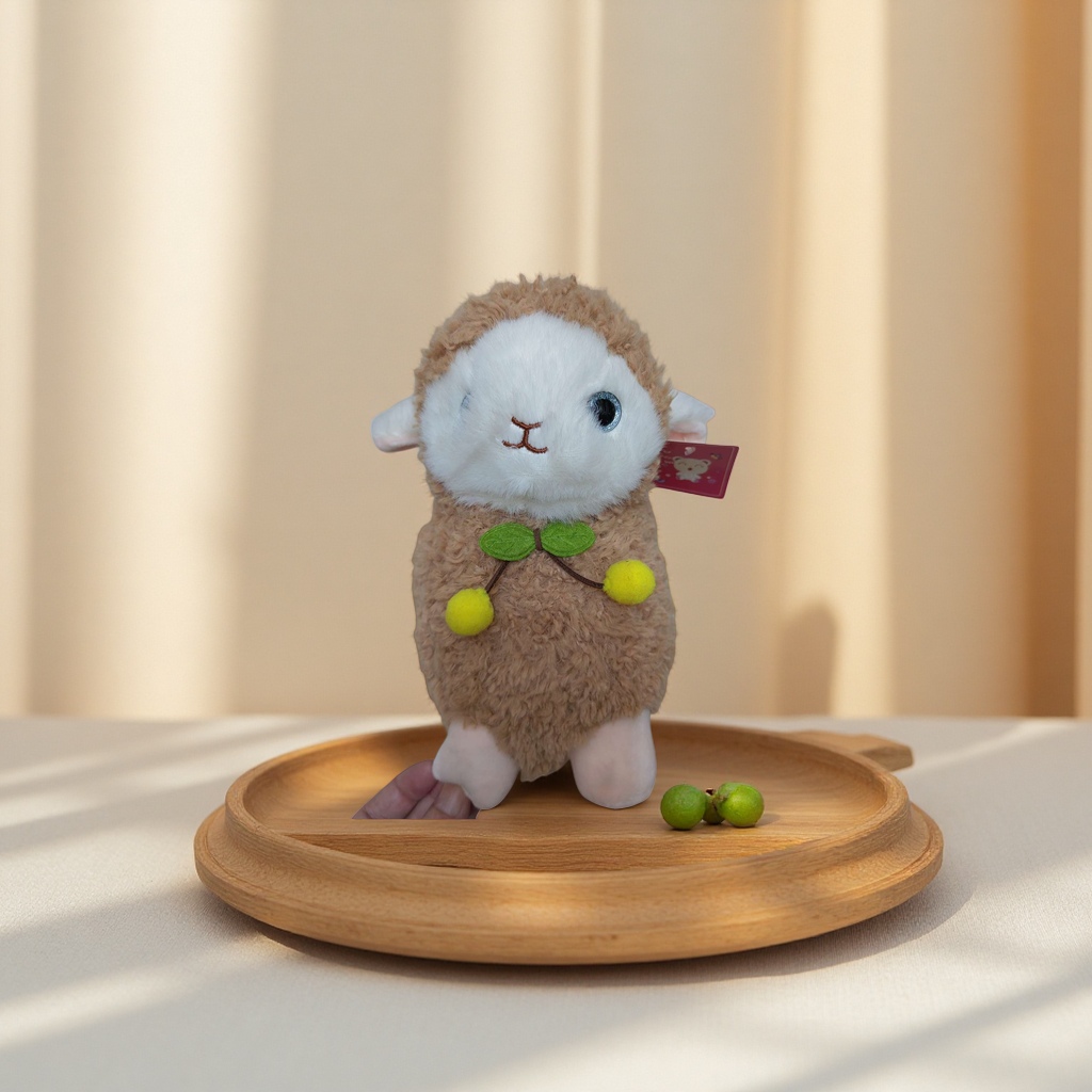 Brown curly lamb plush toy, cute and adorable pet pillow decoration toy Specification image