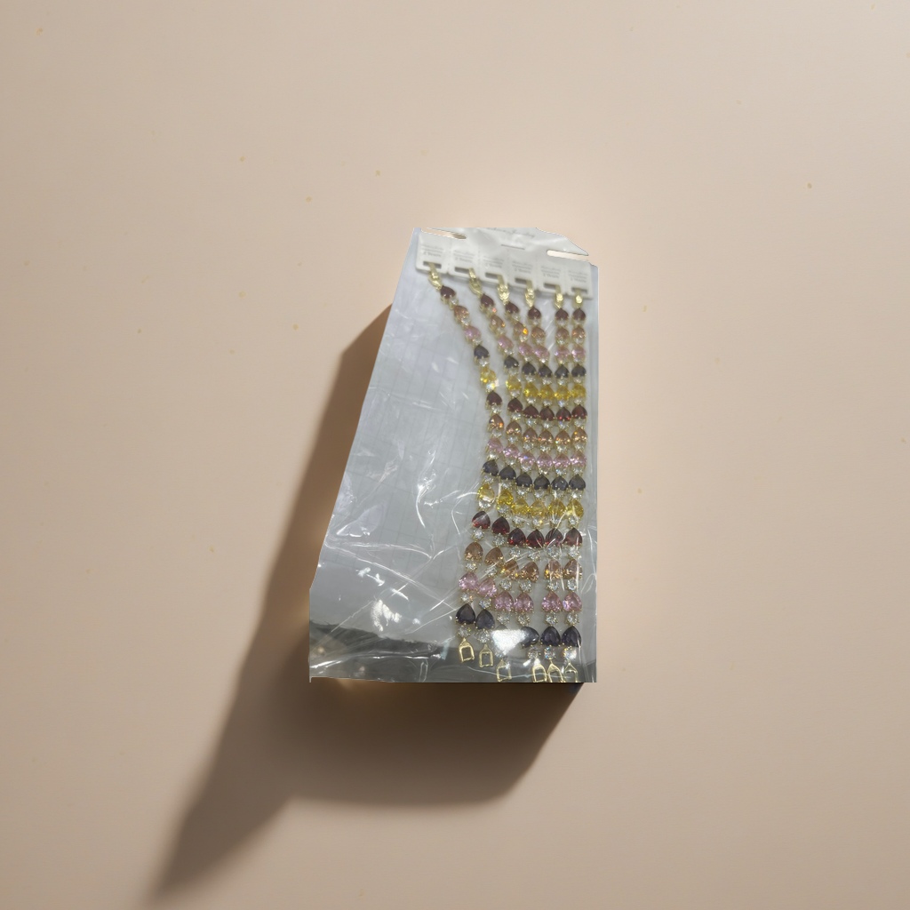 彩色心形宝石项链串饰时尚百搭精致礼物 details Picture