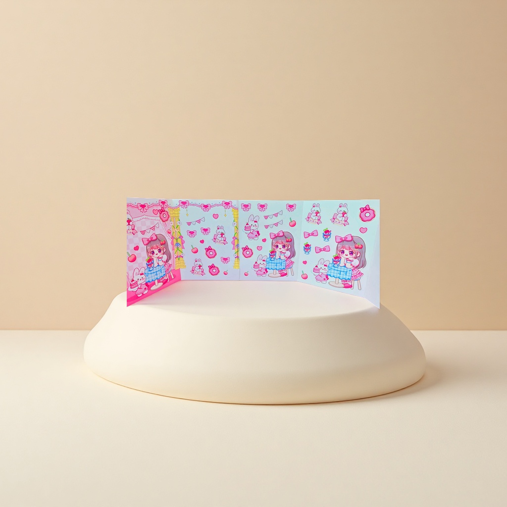 A collection of sweet and cute pink cartoon sticker sets for notebook decoration Specification image