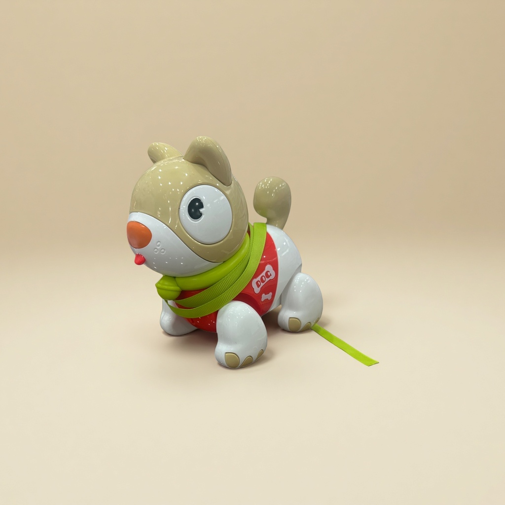 Beige plush puppy toy, a cute and adorable pet fabric home decoration