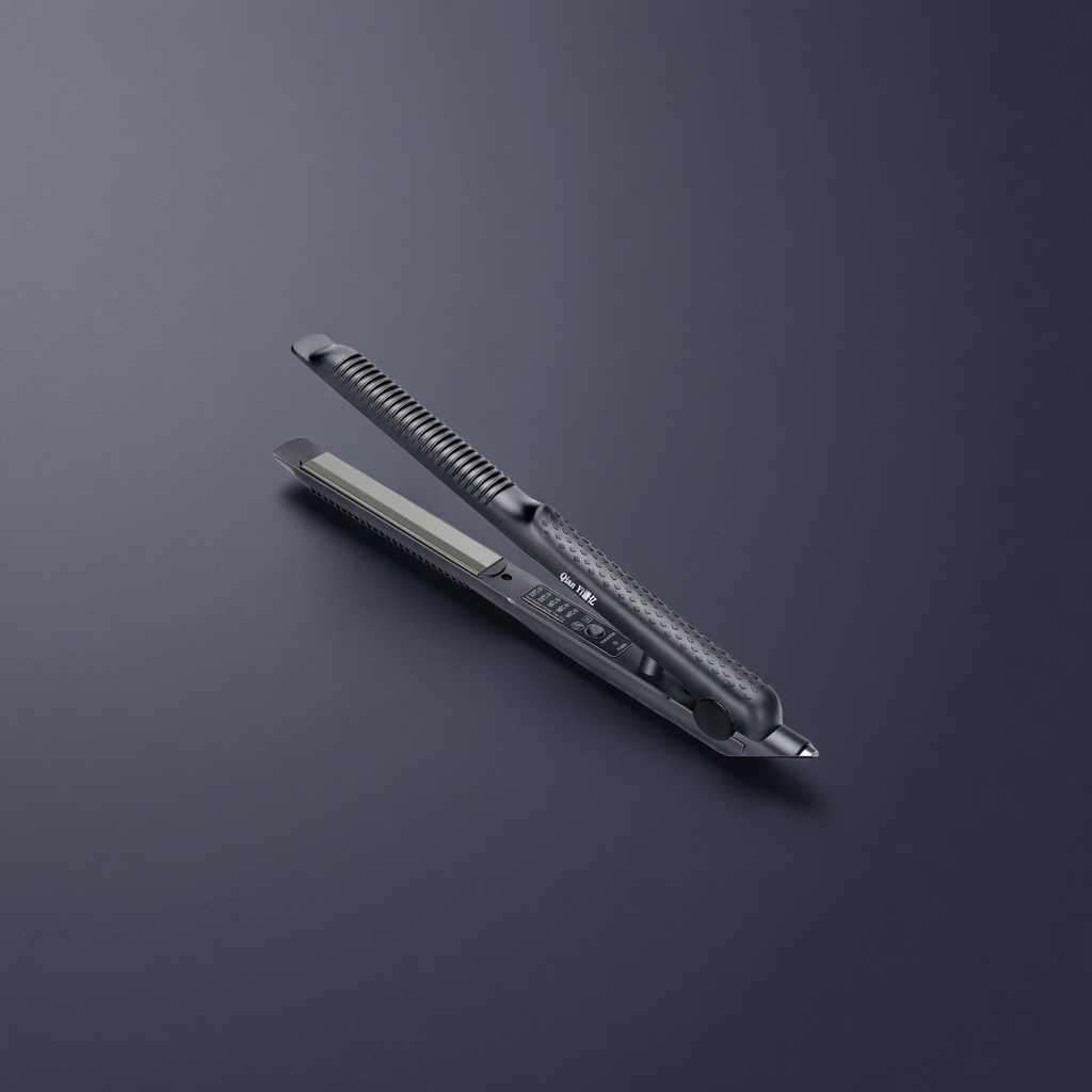 The black straight plate clip is a constant-temperature ceramic that heats up quickly, shapes without damaging hair, and is portable for home use Specification image