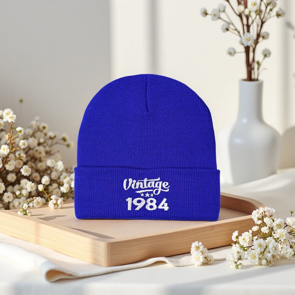 Blue knitted cap, warm woolen cap, a casual and versatile cap for both men and women in winter details Picture