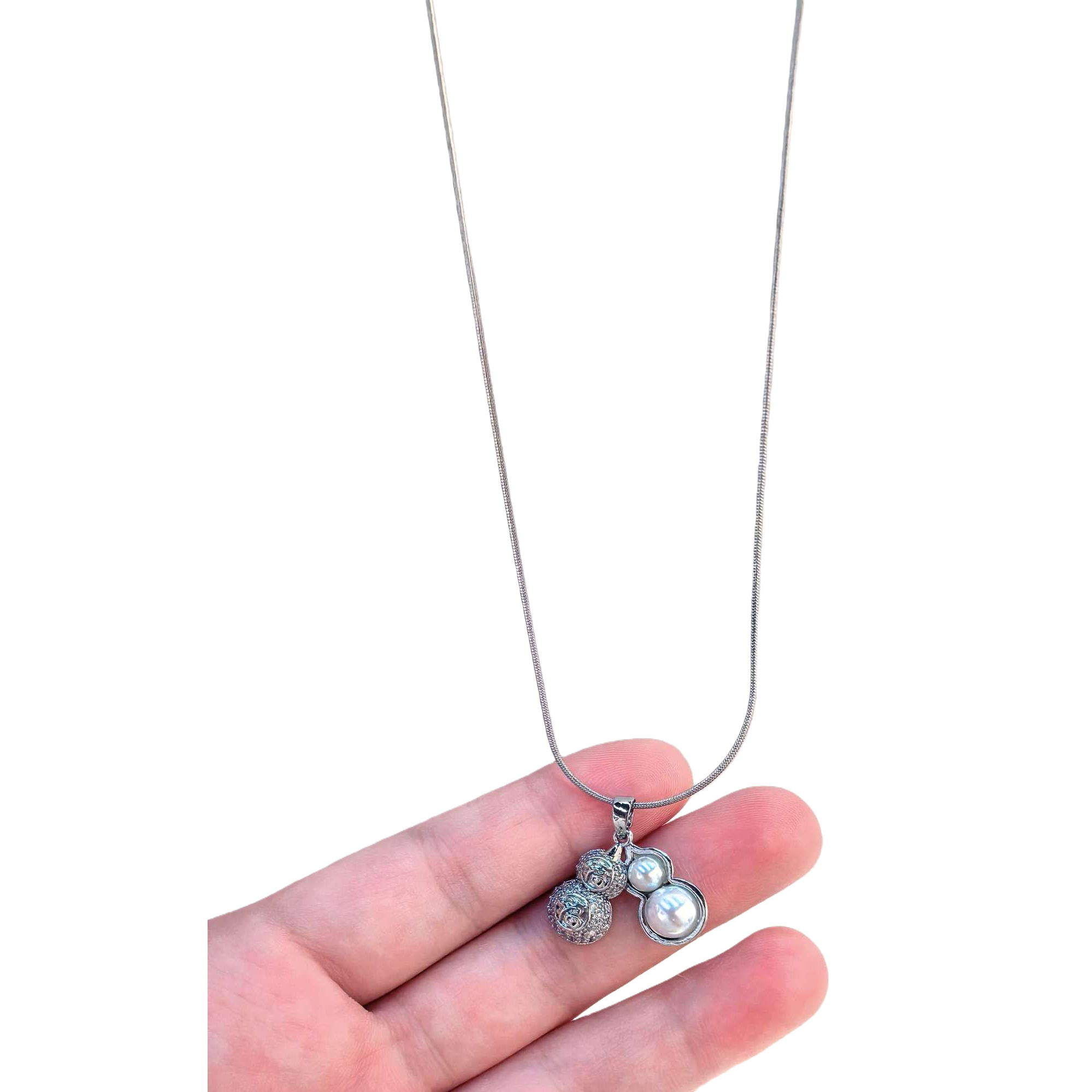 Серебристый жемчужный кулон Specification image