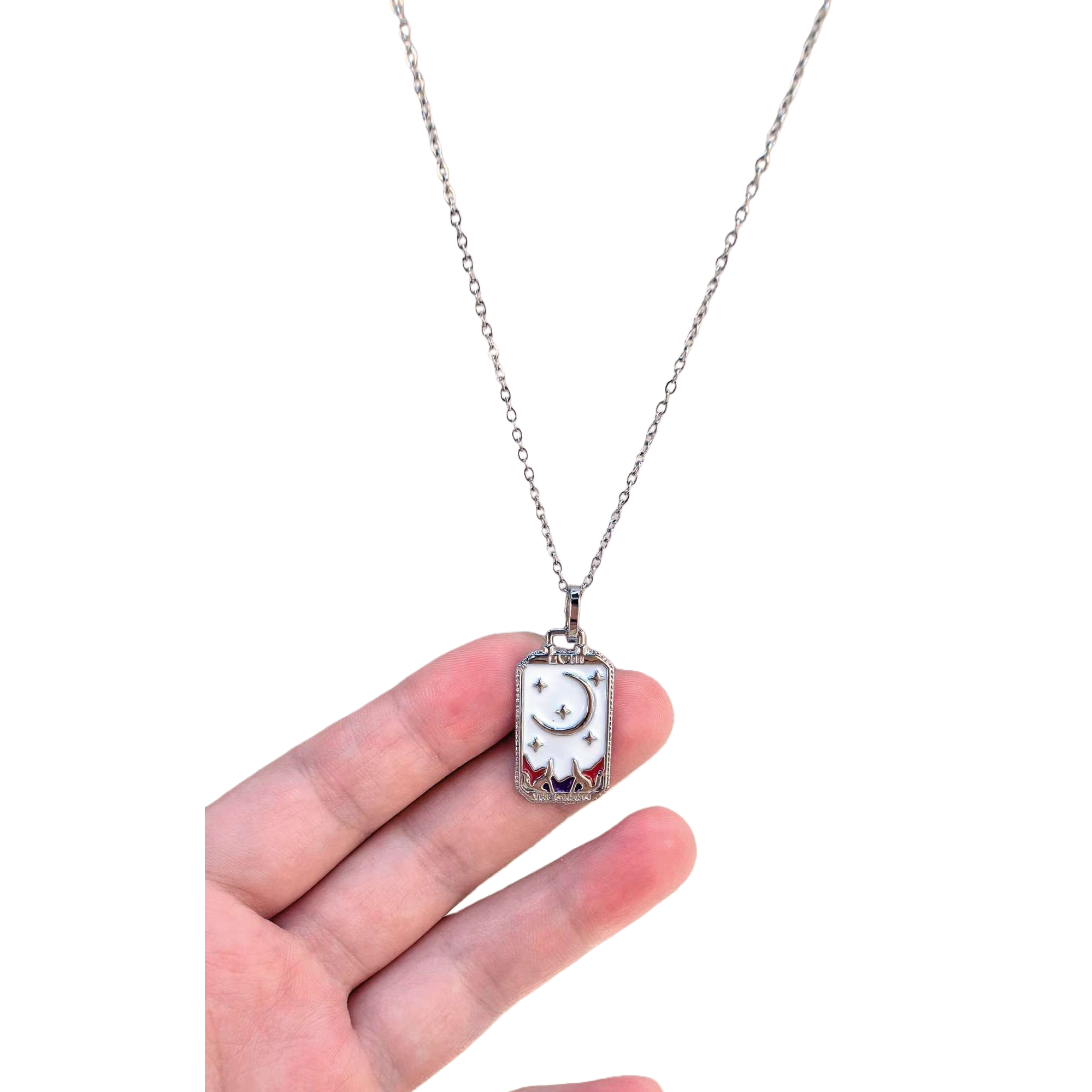 Серебряная цепь лунной звезды горы ожившие кулоны details Picture