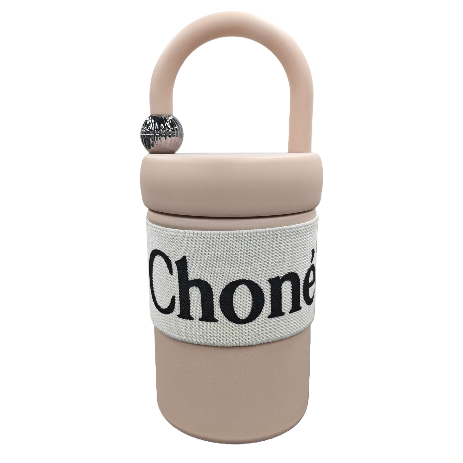 وكأس كوب ساخن وردي اللون يحمل كتابة (Chonee) على جسمه مختصر، وهو يحمل درجة حرارة باردة Item Picture
