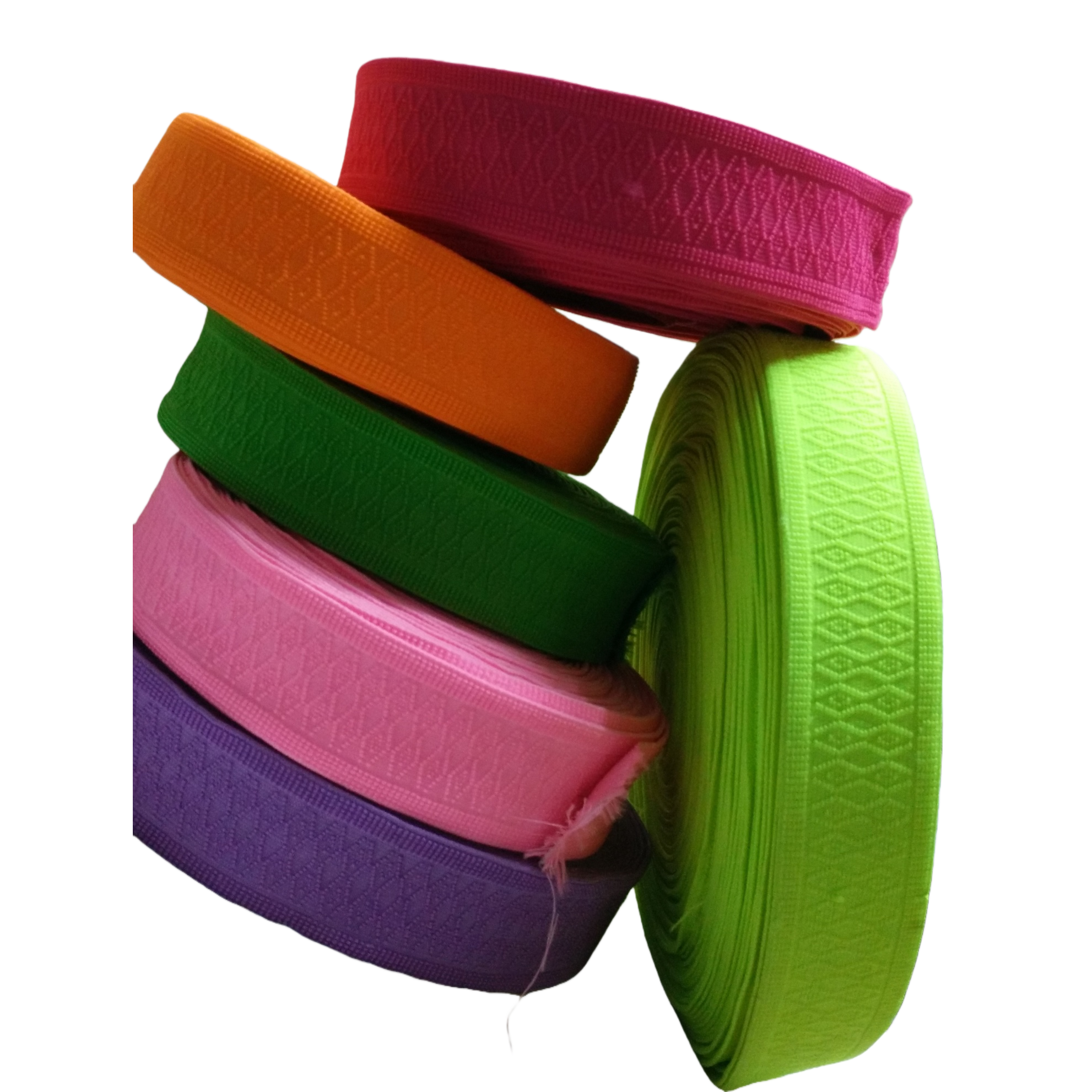 DIY hand-woven decorative materials with multi-color mixed and matched stacked colored webbed rolls Item Picture