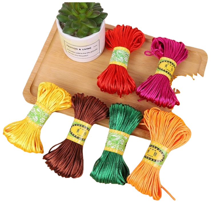 Colorful rope balls are hand-woven for DIY decorative knots. Materials are mixed in multiple colors Item Picture