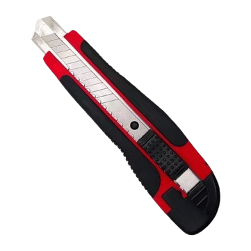 Red and black striped utility knife, multi-functional paper cutter, portable and safe pen sharpener Item Picture