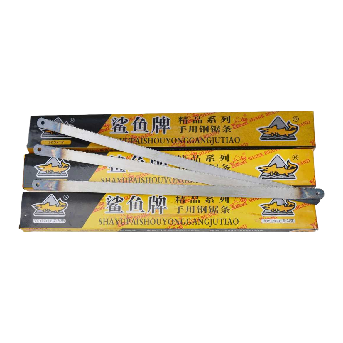 The yellow packaging box hand-use hacksaw blade is a metal cutting saw blade that is durable and of high hardness Item Picture