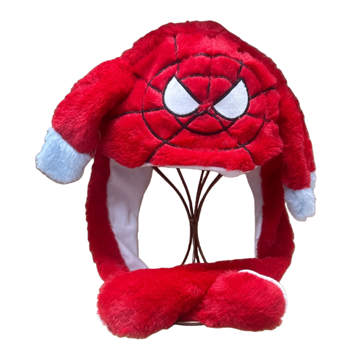Red Spider-Man woolen cap children's warm cartoon hoodie Item Picture