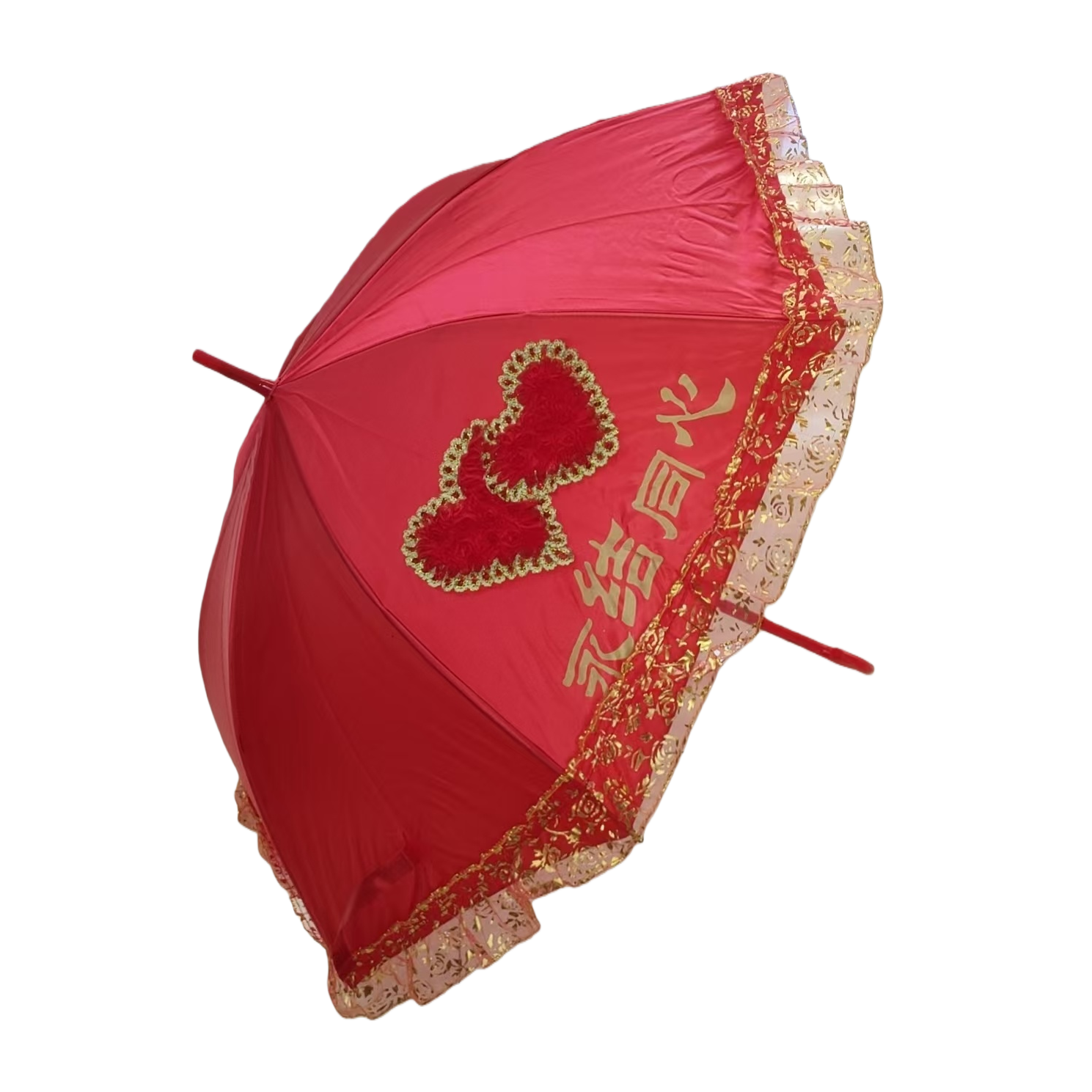 The red thickened umbrella is windproof, pressure-resistant, portable and foldable with manual opening and closing Item Picture