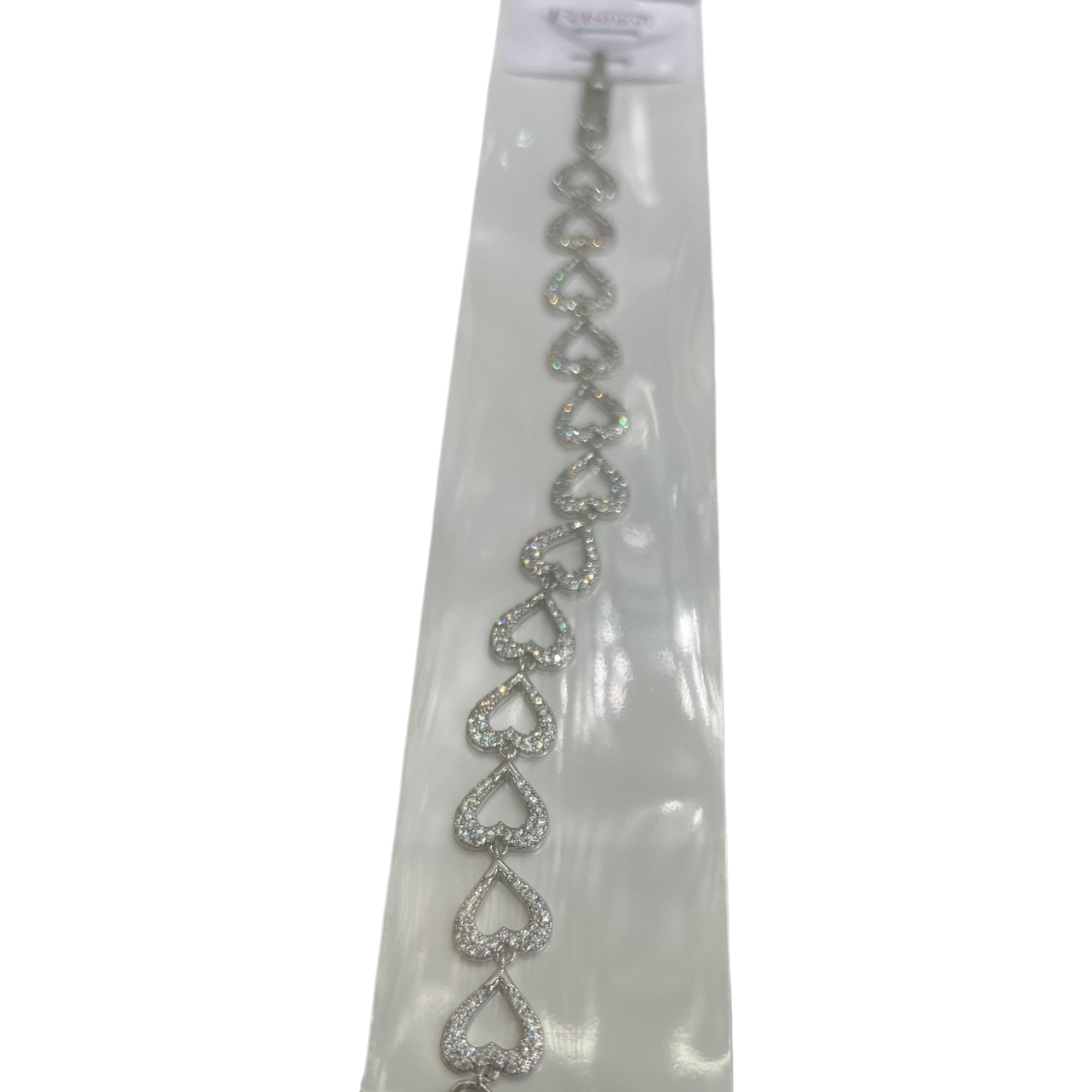 银色心形镶钻手链 时尚简约女士配饰 Item Picture