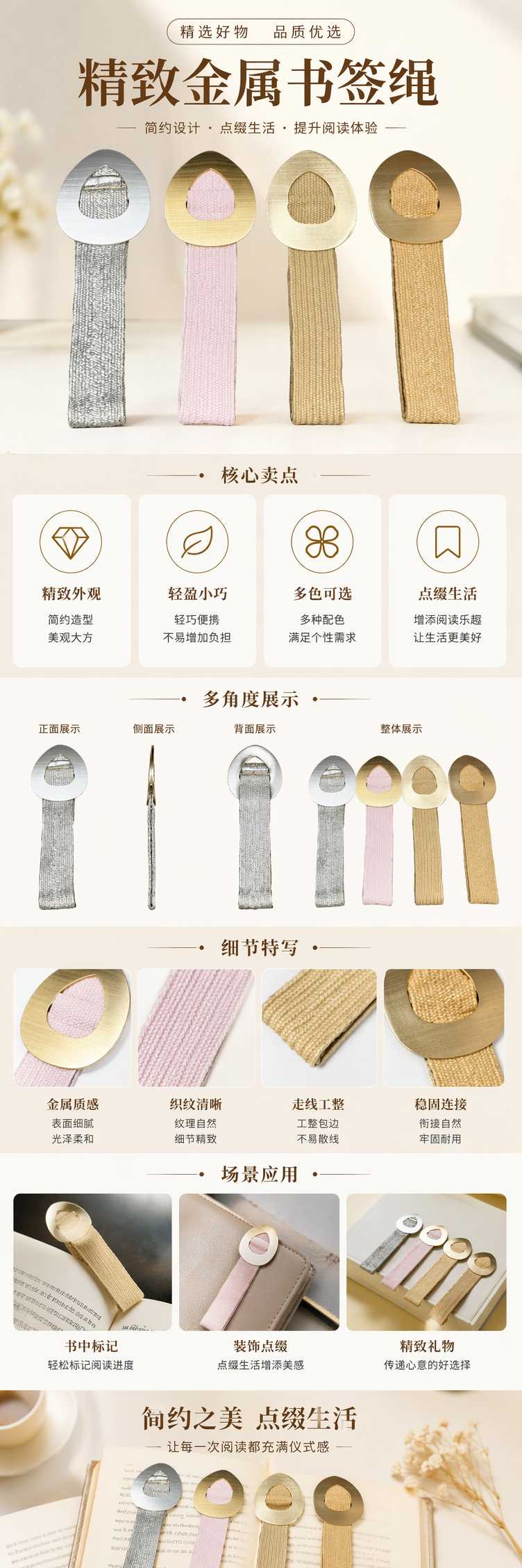 四色金属扣带织物挂饰时尚个性装饰配件详情1