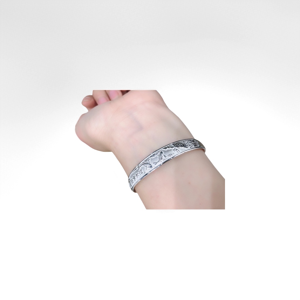 A silver bracelet is a simple and versatile ladies' accessory worn on the wrist Specification image