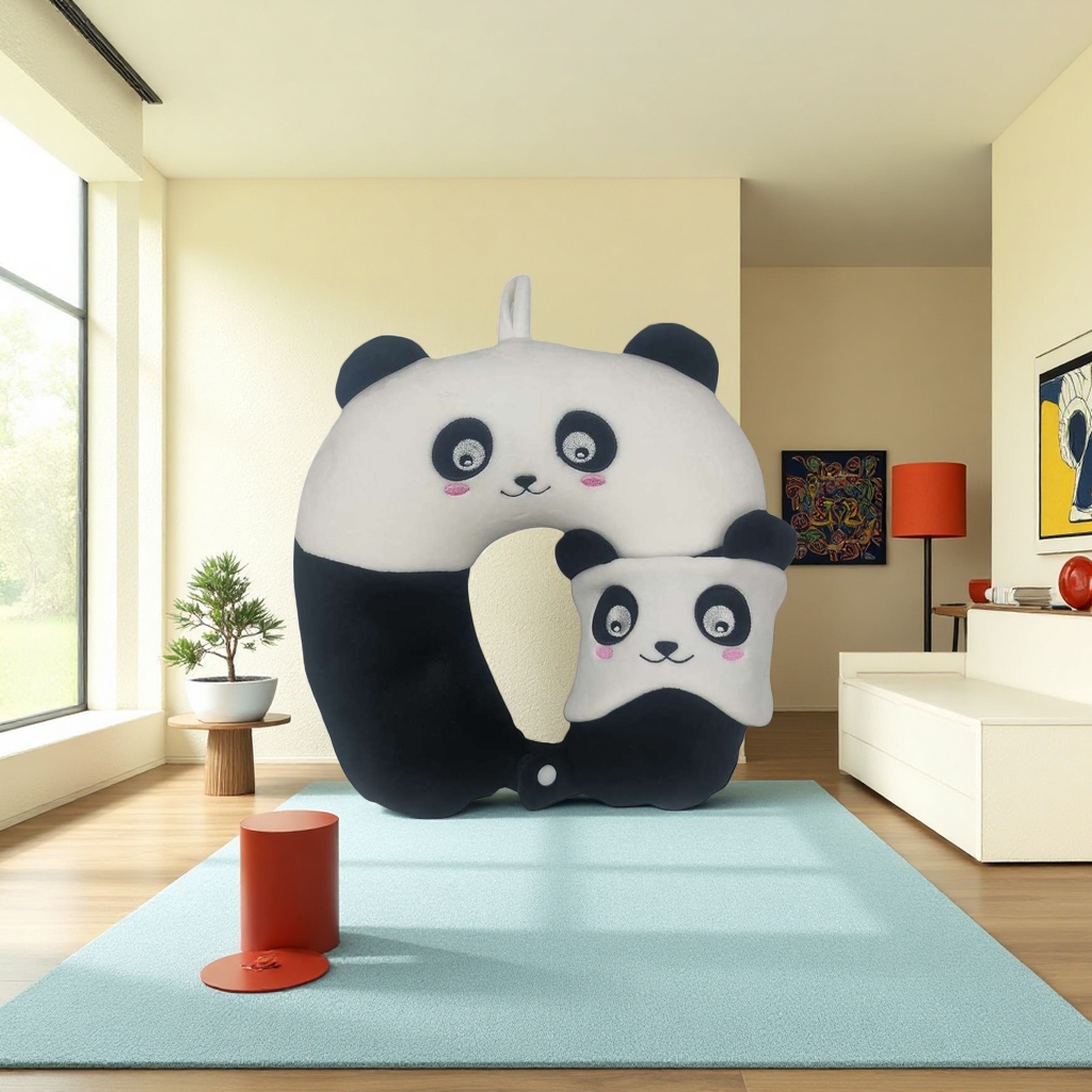 Panda-shaped ice-feeling gel neck pillow, specially designed for summer cool office midday rest details Picture