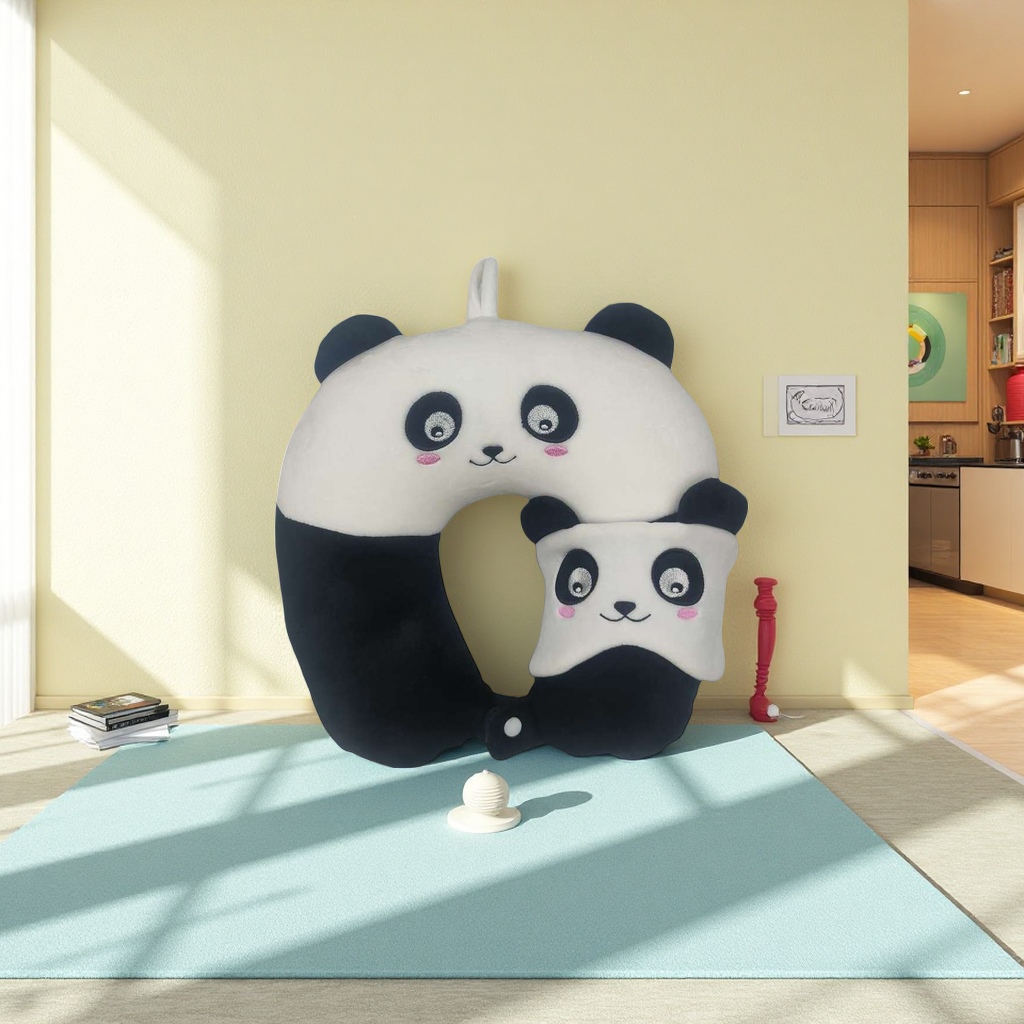 Panda-shaped ice-feeling gel neck pillow, specially designed for summer cool office midday rest