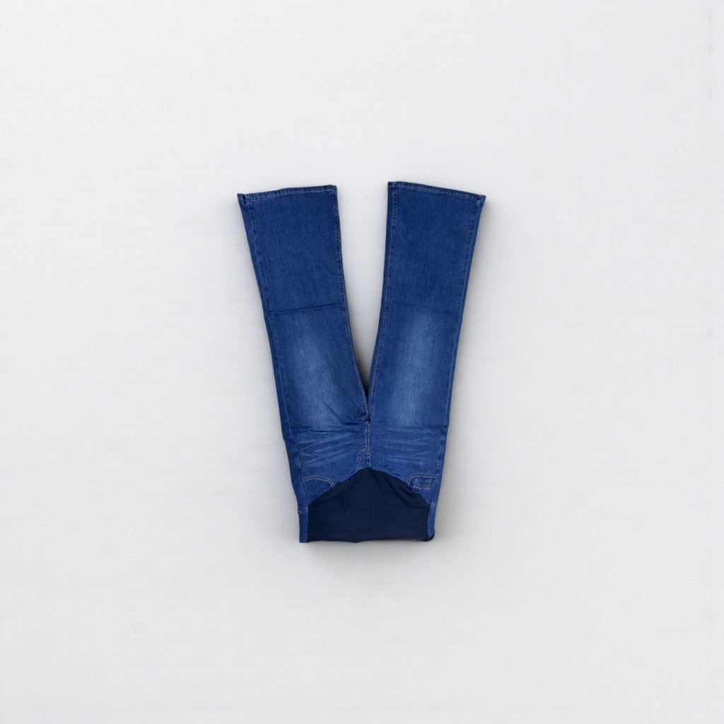 蓝色孕妇牛仔裤高腰弹力显瘦舒适 maternity jeans