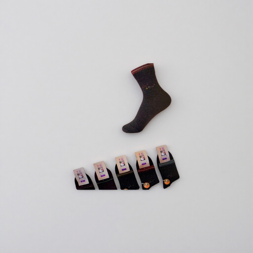 Dark grey fleece warm women's socks for autumn and winter, pure cotton mid-calf socks Specification image