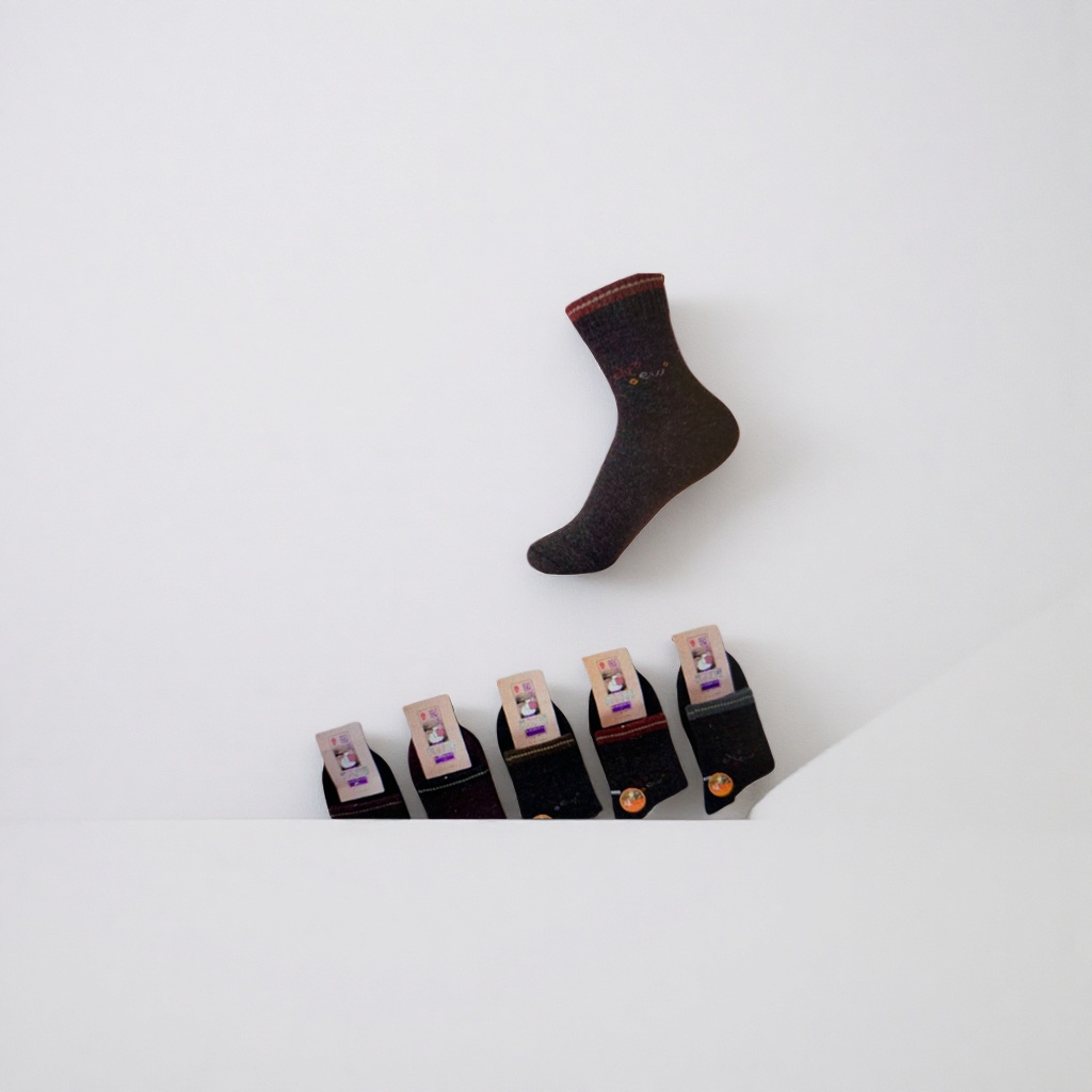 Dark grey fleece warm women's socks for autumn and winter, pure cotton mid-calf socks Application Scenario