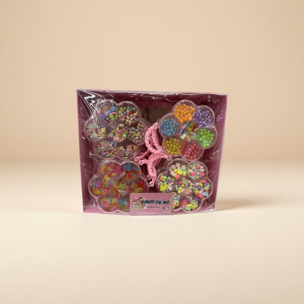 粉色花朵造型珠子手工DIY套装 多色混装创意饰品材料产品图