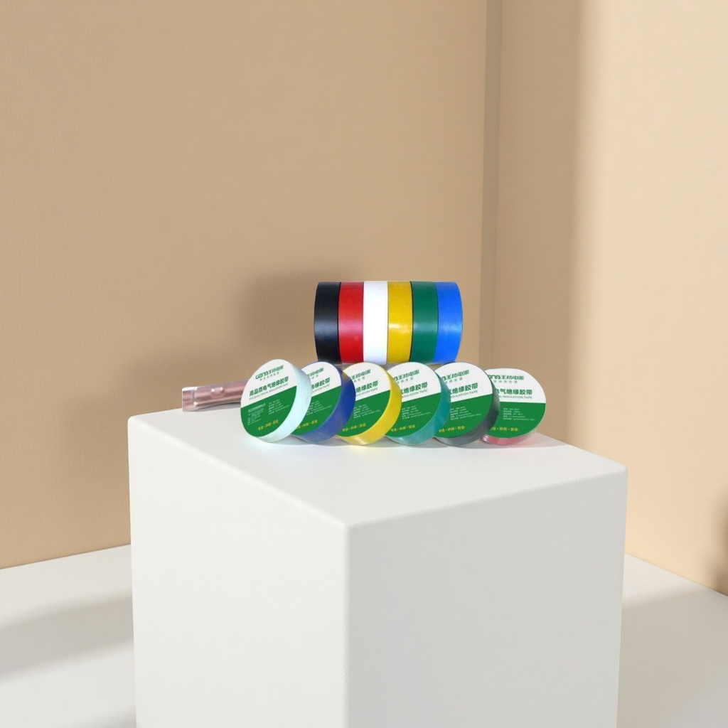Colored electrical insulating tape roll made of PVC material, waterproof and heat-resistant, 20 meters long and 19mm wide details Picture
