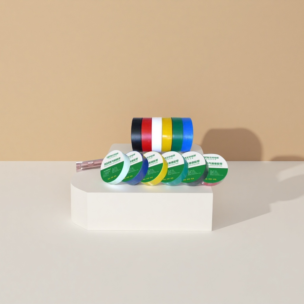 Colored electrical insulating tape roll made of PVC material, waterproof and heat-resistant, 20 meters long and 19mm wide Specification image