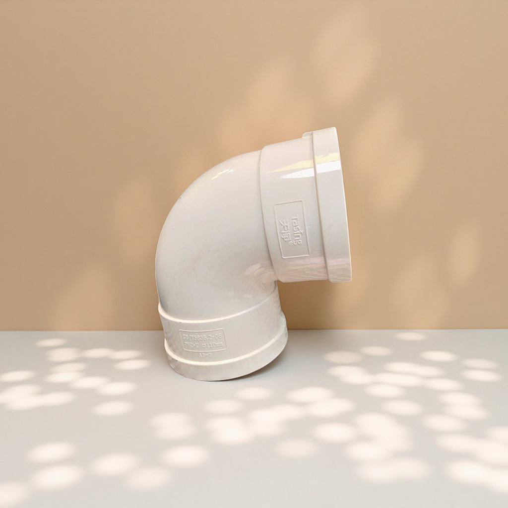 White PVC elbow pipe fittings, 90-degree socket drainage pipe fittings, specially designed for home decoration and water and electricity renovation details Picture