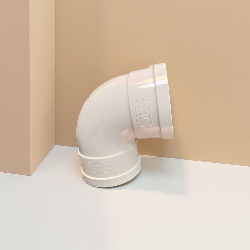 White PVC elbow pipe fittings, 90-degree socket drainage pipe fittings, specially designed for home decoration and water and electricity renovation