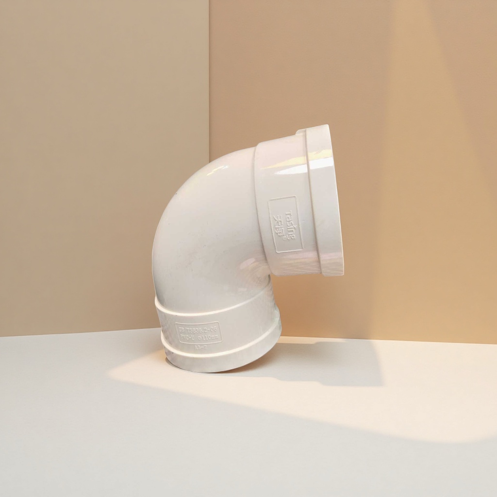 White PVC elbow pipe fittings, 90-degree socket drainage pipe fittings, specially designed for home decoration and water and electricity renovation Specification image