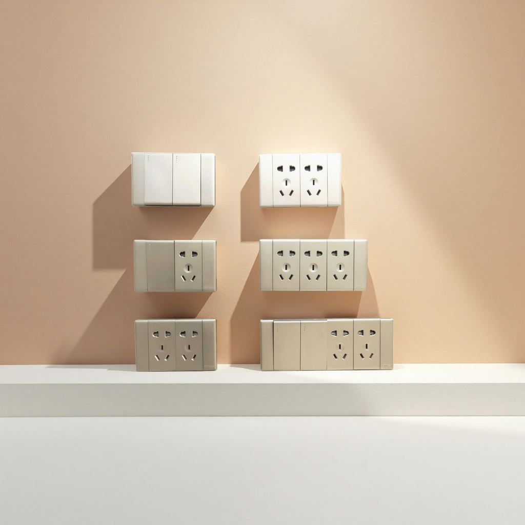 Silver socket panel 86-type single-hole exposed household wall switch panel