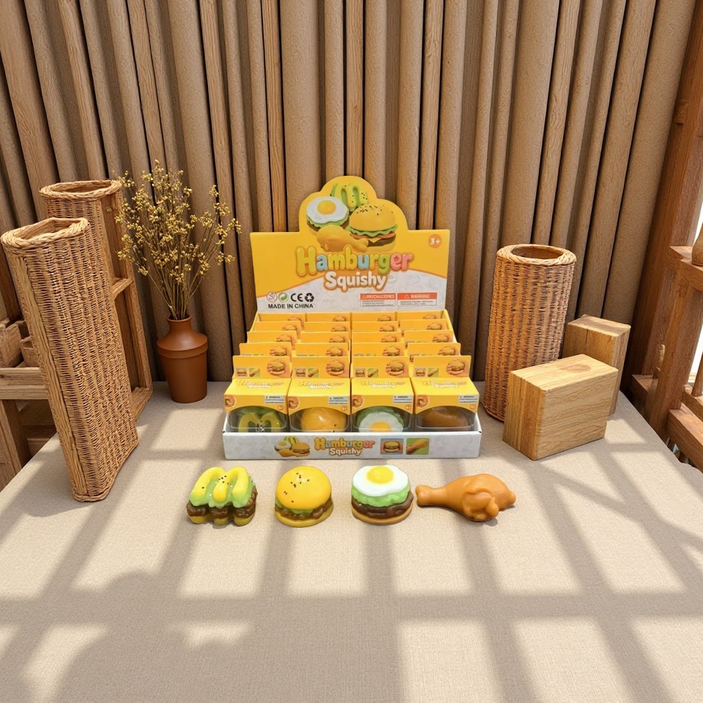 Yellow hamburger toy display box Application Scenario