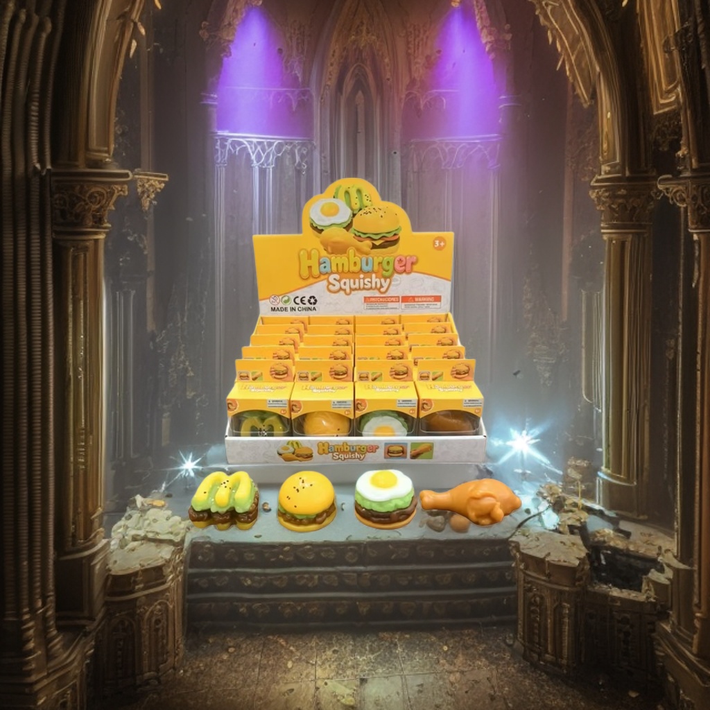Yellow hamburger toy display box details Picture