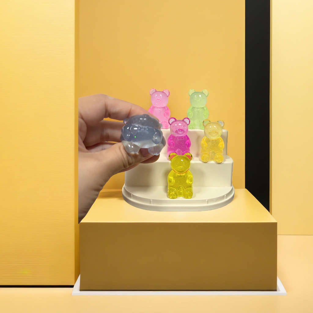 Cute colorful bear figurines for home decoration, creative resin handicrafts for the living room desk and tabletop Specification image