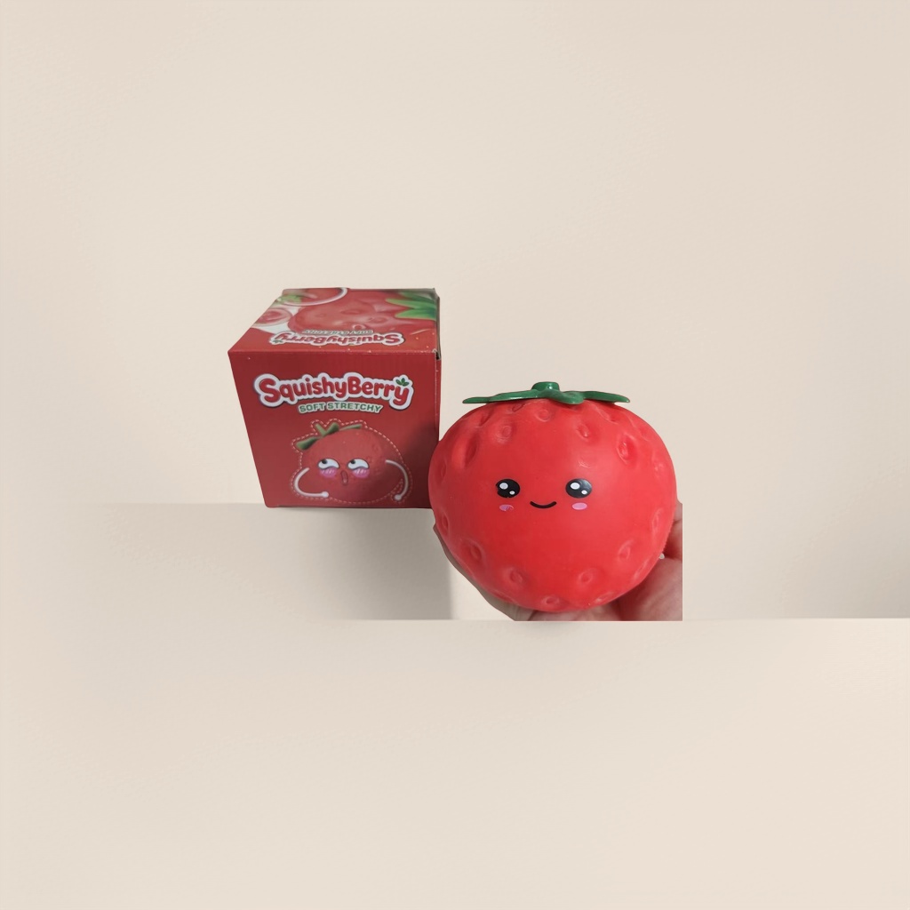 Red strawberry-shaped stress-relieving toy silicone, a creative and fun little item for relaxation and stress relief Specification image