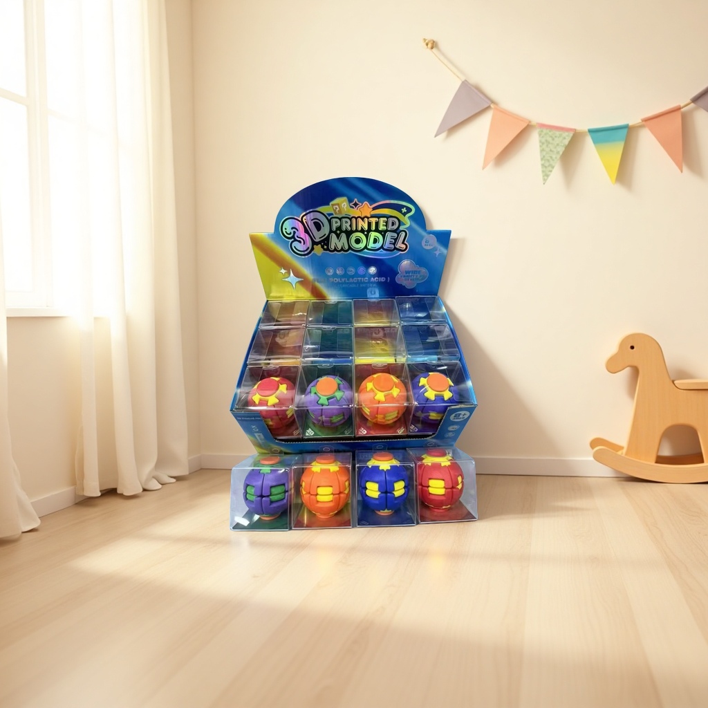 彩色3D打印球形益智玩具儿童早教拼装创意解压玩具