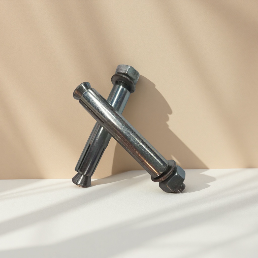 Silver expansion bolt, stainless steel M6×50mm, specially designed for wall fixation