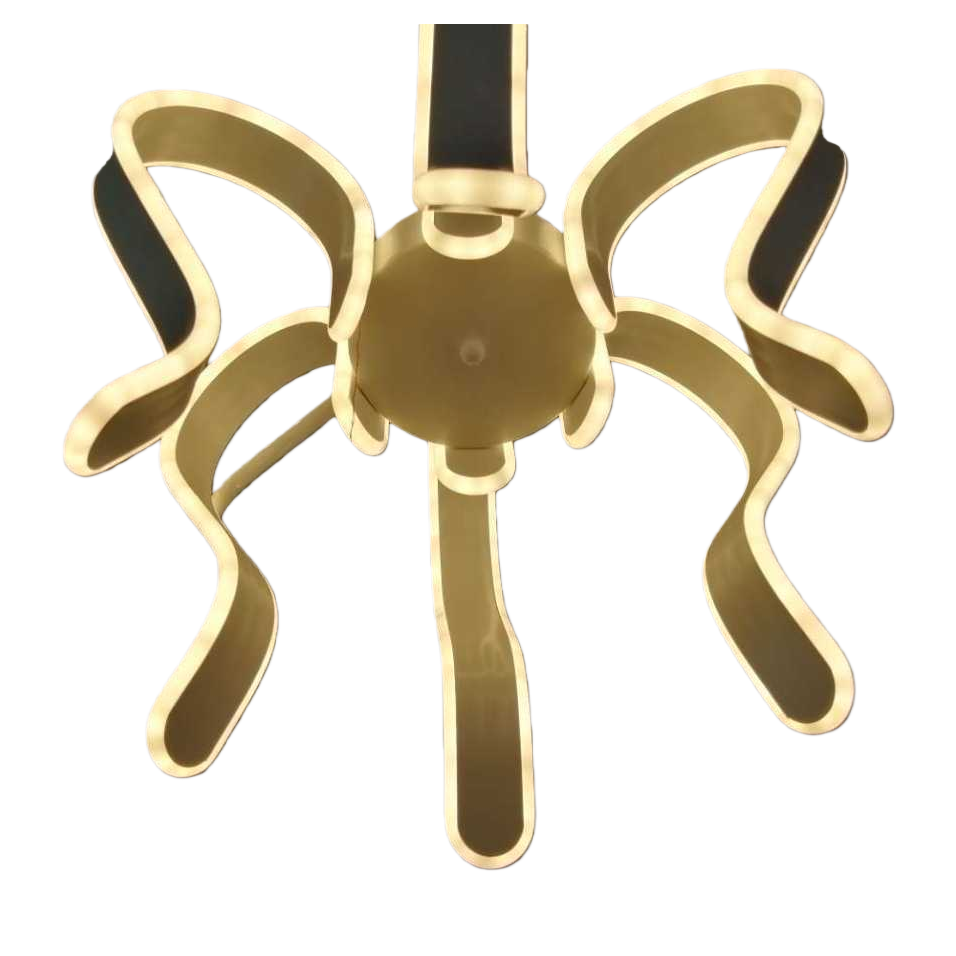 Golden bow-shaped chandelier, Nordic minimalist ceiling lamp for living room and bedroom Item Picture